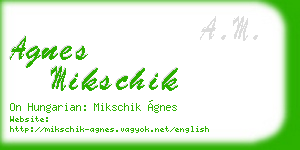 agnes mikschik business card