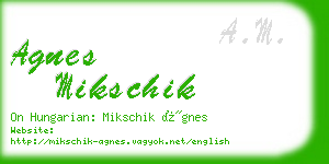 agnes mikschik business card